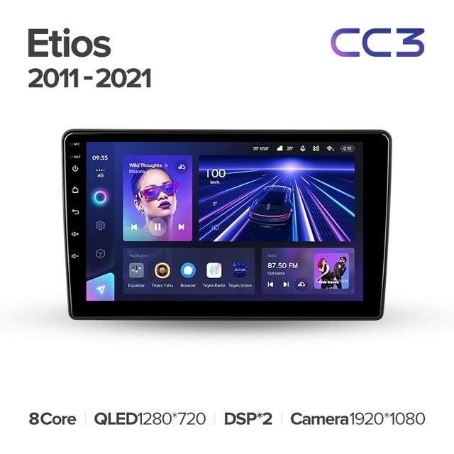 Штатная магнитола Teyes CC3 4/32 Toyota Etios (2011-2021)