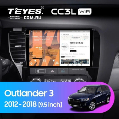 Штатная магнитола Teyes CC3L WiFi 2/32 Mitsubishi Outlander 3 GF0W GG0W (2012-2018) Тип-B