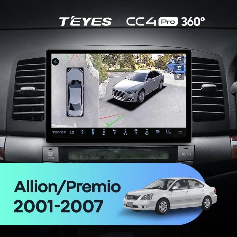Штатная магнитола Teyes CC4 Pro 360 12/256 Toyota Allion (2001-2007) (11")