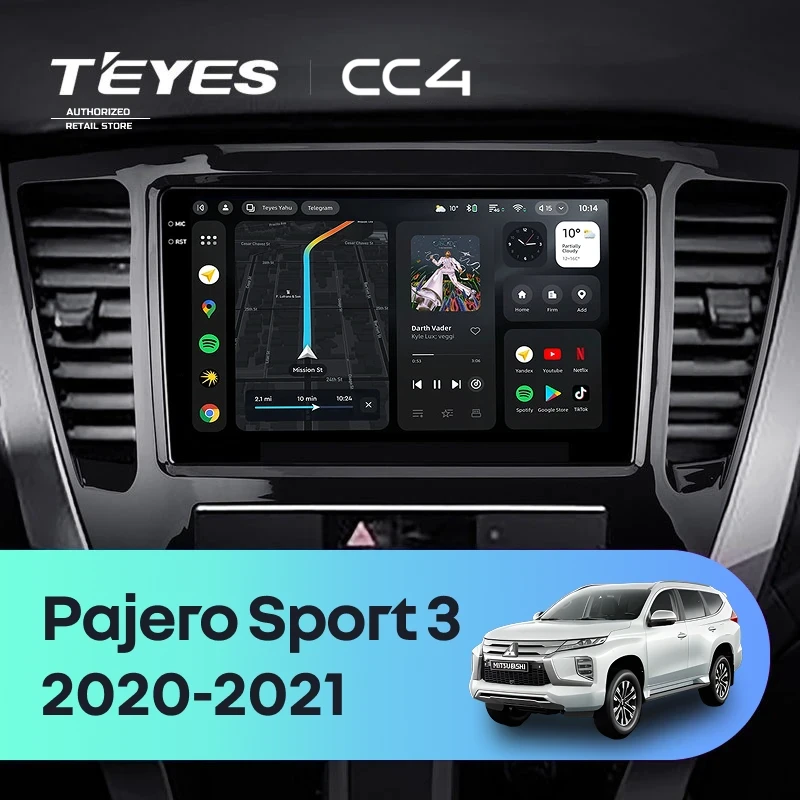 Штатная магнитола Teyes CC4 6/64 Mitsubishi Pajero Sport 3 (2020-2021)
