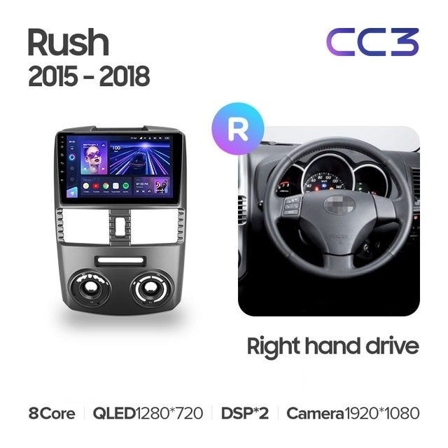 Штатная магнитола Teyes CC3 4/32 Toyota Rush (2015-2018) Правый руль