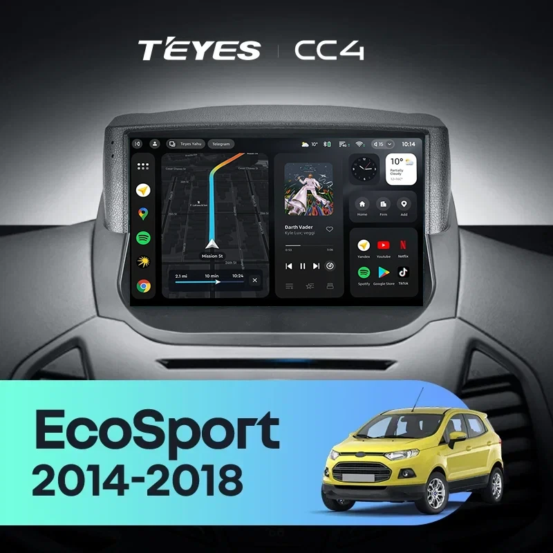 Штатная магнитола Teyes CC4 6/64 Ford EcoSport (2014-2018) F1