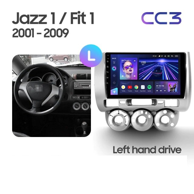 Штатная магнитола Teyes CC3 4/32 Honda Jazz 1 (2001-2009)