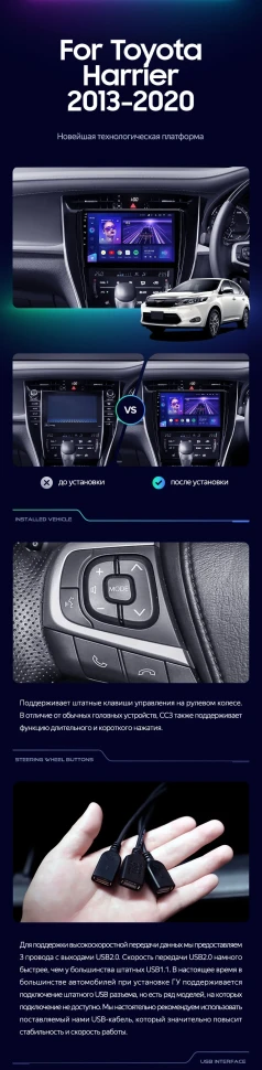 Штатная магнитола Teyes CC3L 4/32 Toyota Harrier XU60 (2013-2020) F1