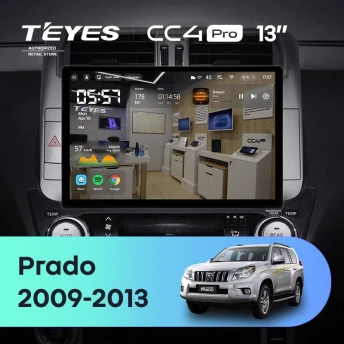 Штатная магнитола Teyes CC4 Pro 12/256 Toyota Land Cruiser Prado 150 (2009-2013) F1 Тип-B (13")