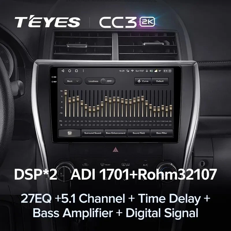 Штатная магнитола Teyes CC3 2K 4/64 Toyota Camry 7 XV 50 55 (2014-2017) (North America) F5