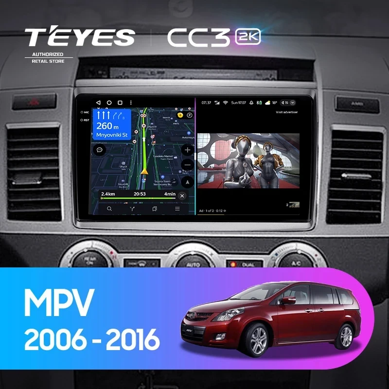 Штатная магнитола Teyes CC3 2K 360 6/128 Mazda MPV LY (2006-2016)