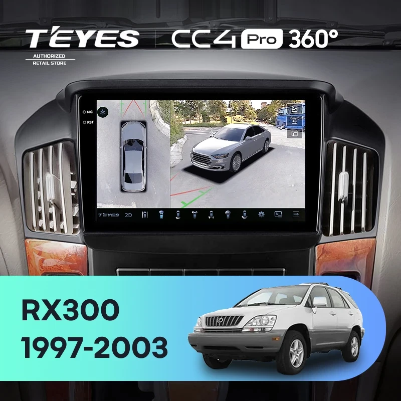 Штатная магнитола Teyes CC4 Pro 360 8/128 Lexus RX300 XU10 (1997-2003) F2