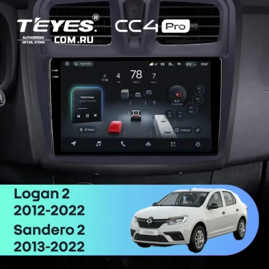 Штатная магнитола Teyes CC4 Pro 8/128 Renault Sandero 2 (2013-2022) F1 (10")