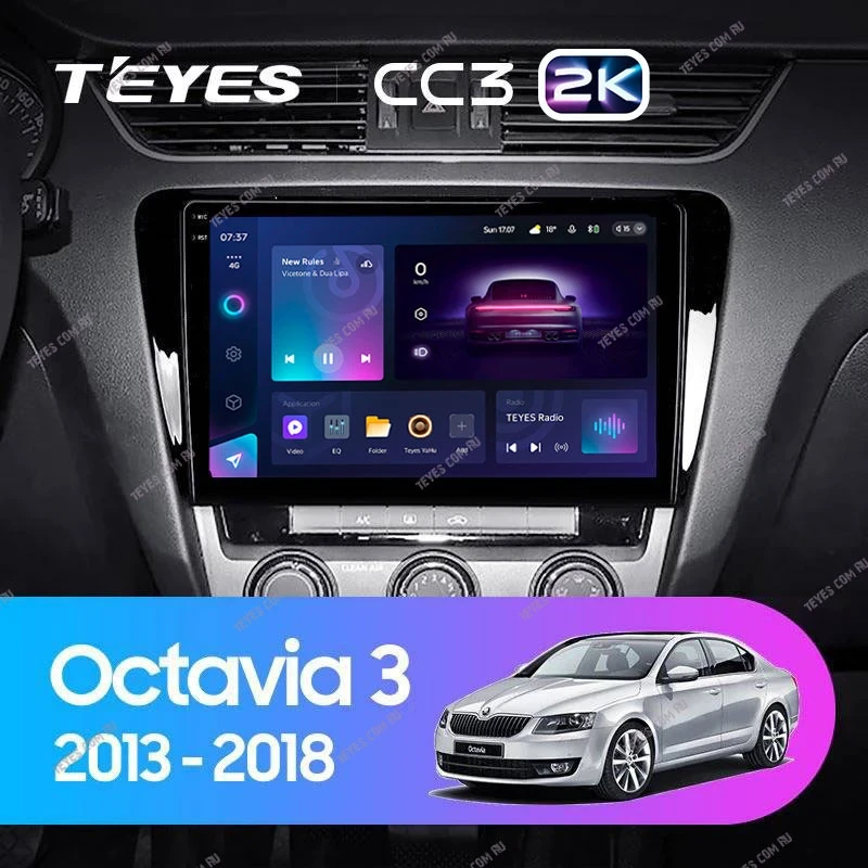 Штатная магнитола Teyes CC3 2K 4/64 Skoda Octavia 3 A7 (2013-2018) Тип-B