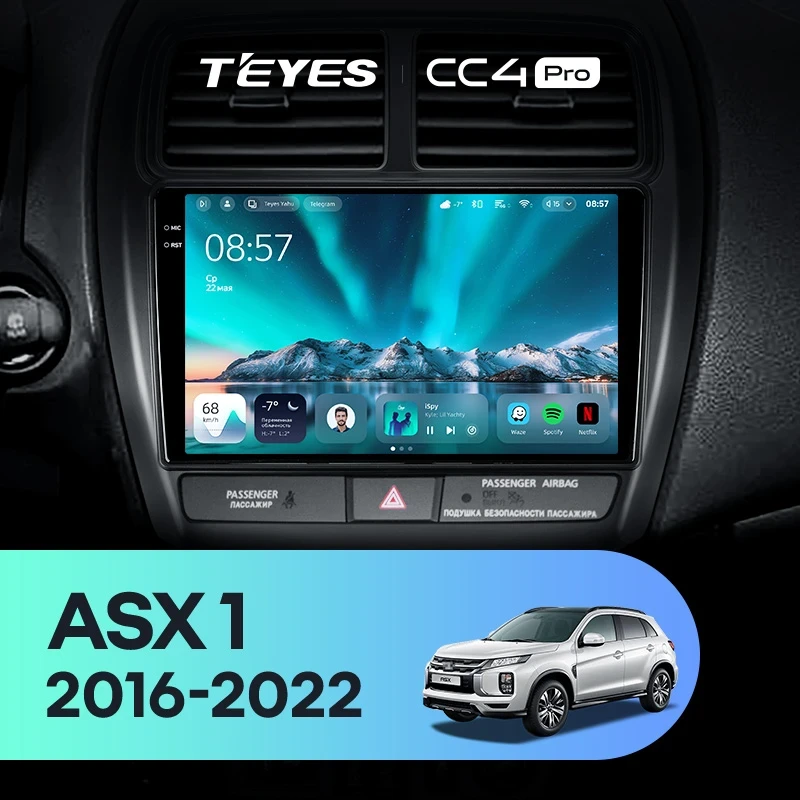 Штатная магнитола Teyes CC4 Pro 8/128 Mitsubishi ASX (2016-2026) Тип-A