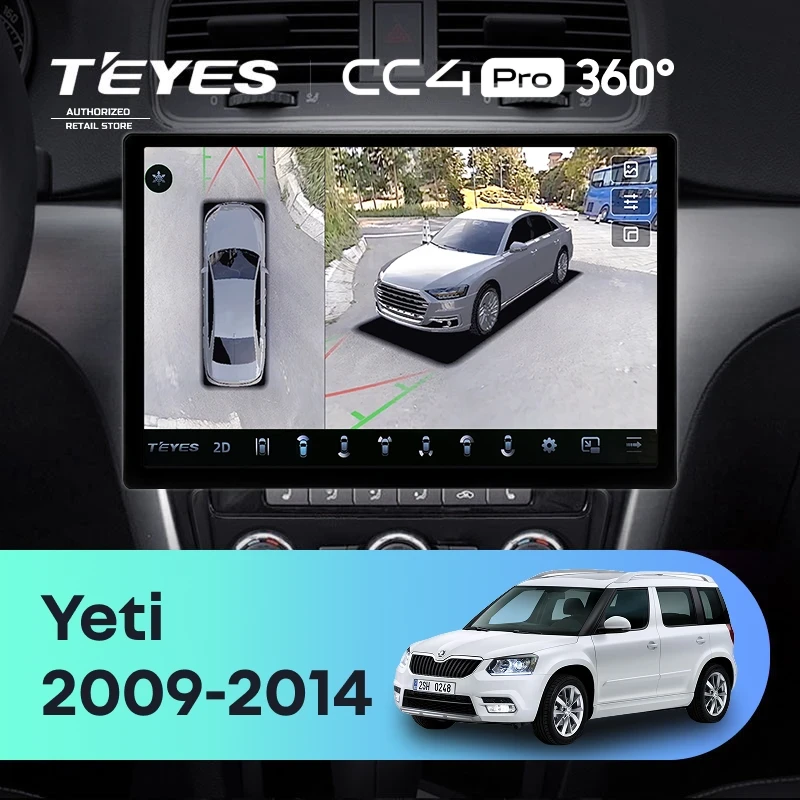 Штатная магнитола Teyes CC4 Pro 360 12/256 Skoda Yeti 5L (2009-2014) (13")