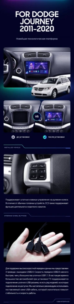Штатная магнитола Teyes CC3 2K 4/64 Dodge Journey JC (2011-2020)