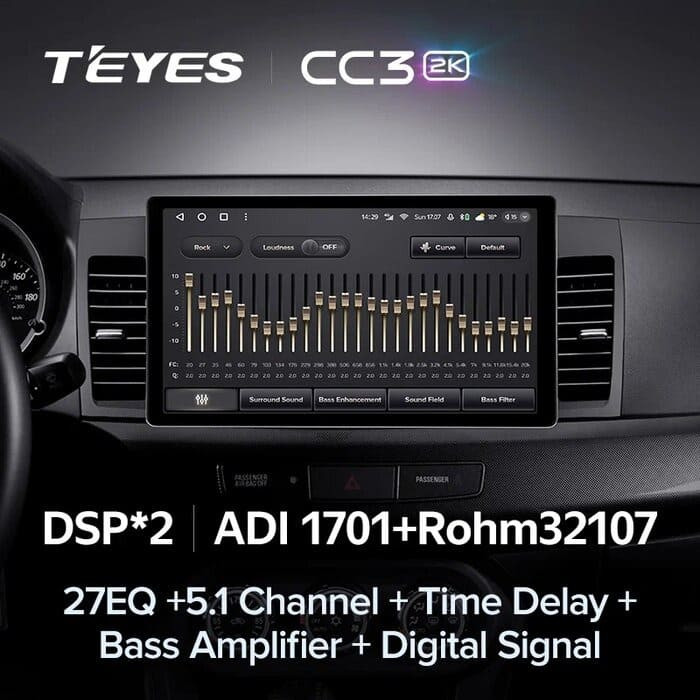 Штатная магнитола Teyes CC3 2K 6/128 Mitsubishi Lancer 10 CY (2007-2012) Тип-B (13")