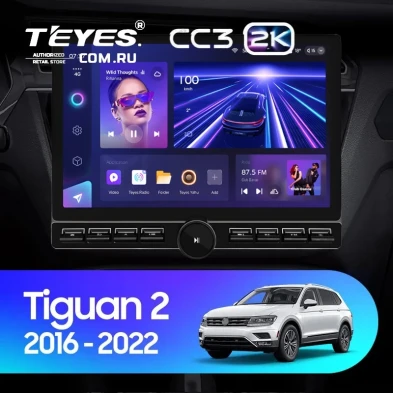 Штатная магнитола Teyes CC3 2K 6/128 Volkswagen Tiguan 2 (2016-2022) Тип-A (13" с кнопками)