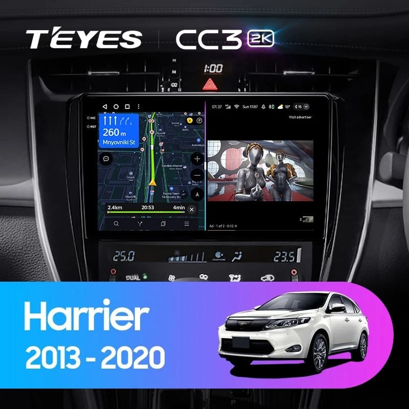 Штатная магнитола Teyes CC3 2K 4/32 Toyota Harrier XU60 (2013-2020) F2