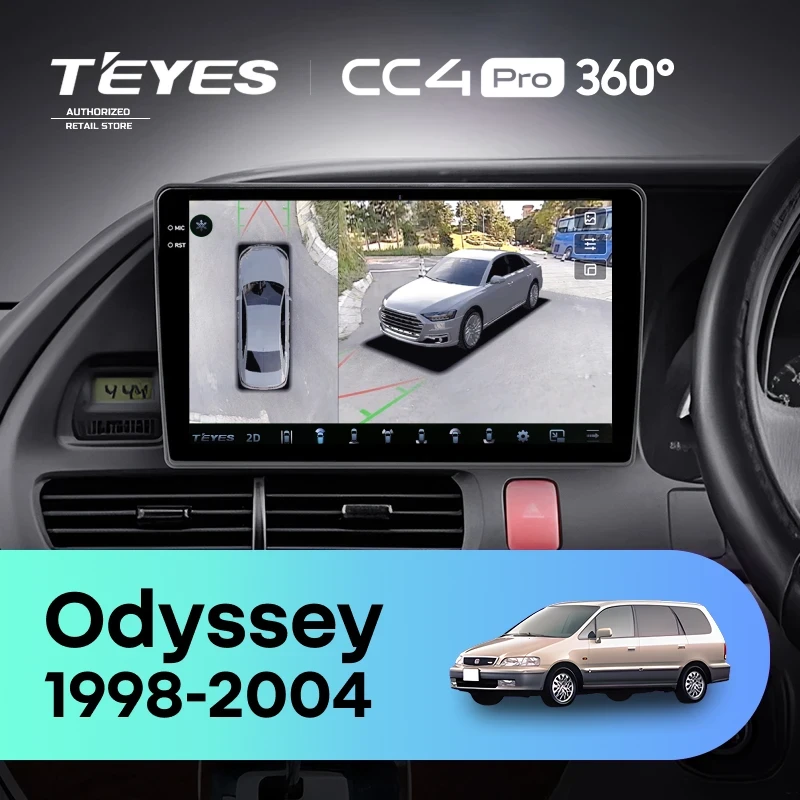 Штатная магнитола Teyes CC4 Pro 360 12/256 Honda Odyssey RL1 (1998-2004) Тип-A Правый руль