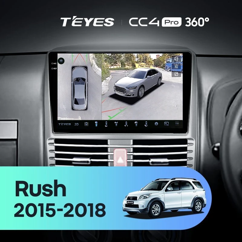 Штатная магнитола Teyes CC4 Pro 360 8/128 Toyota Rush (2015-2018) Правый руль