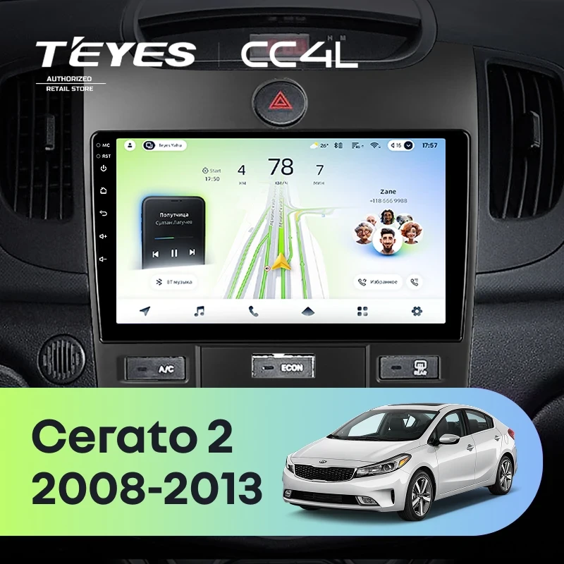 Штатная магнитола Teyes CC4L 4/64 Kia Cerato 2 TD (2008-2013) F3