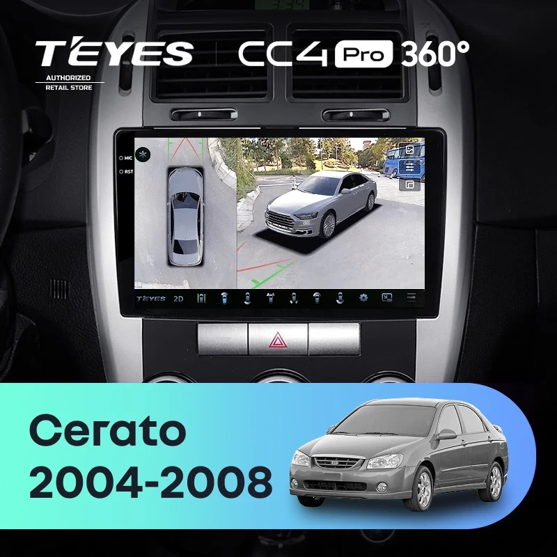 Штатная магнитола Teyes CC4 Pro 360 12/256 Kia Cerato 1 LD (2004-2008) F1