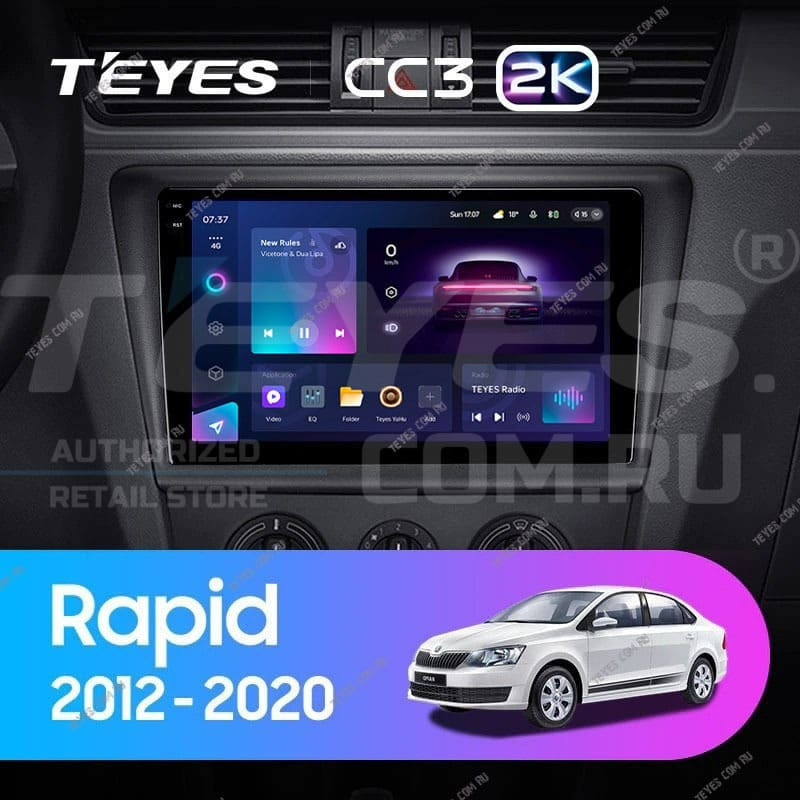 Штатная магнитола Teyes CC3 2K 360 6/128 Skoda Rapid NH3 NH1 (2012-2020) (10 inch Universal)