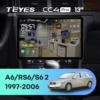 Штатная магнитола Teyes CC4 Pro 12/256 Audi S6 2 (1999-2004) (13")