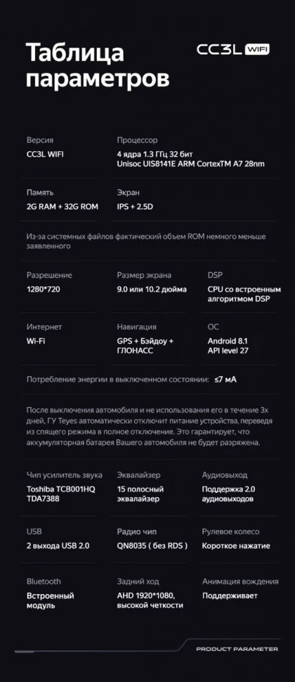 Штатная магнитола Teyes CC3L WiFi 2/32 Lada Vesta (2023-2026) F2 Тип-A