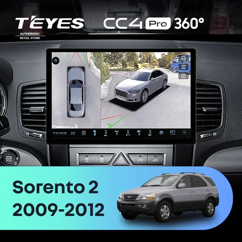Штатная магнитола Teyes CC4 Pro 360 8/128 Kia Sorento 2 XM (2009-2012) Тип-B (11")