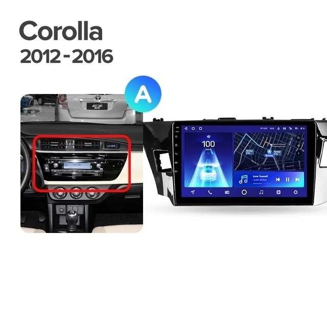 Штатная магнитола Teyes CC2L Plus 1/16 Toyota Corolla (2012-2016) Тип-B