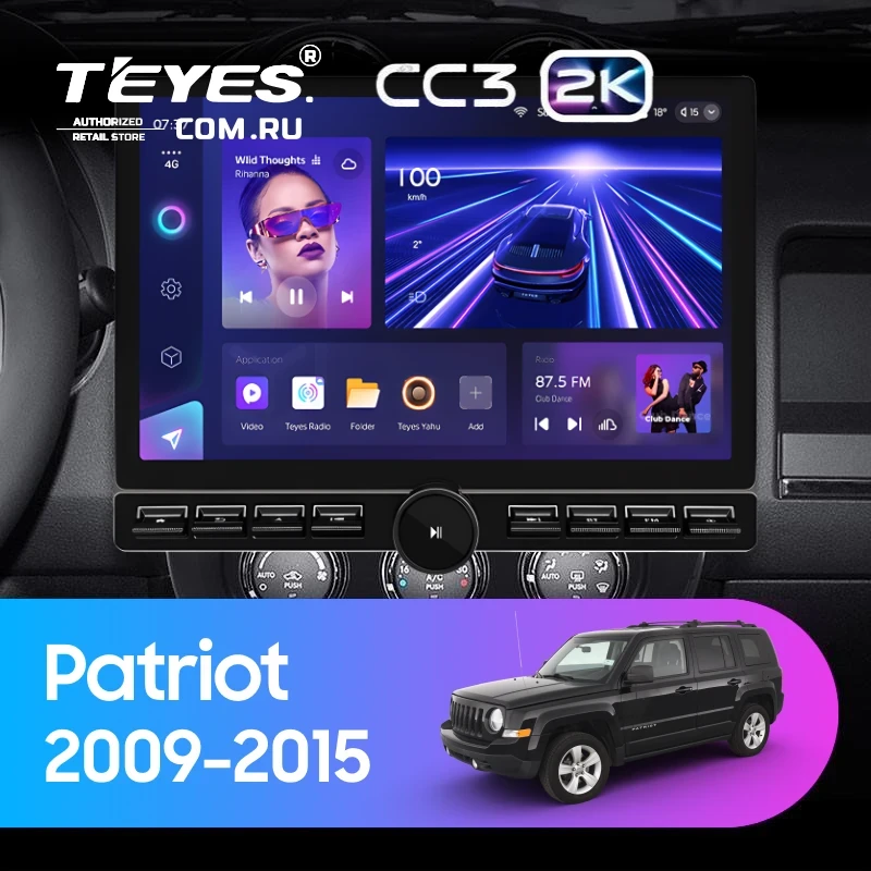 Штатная магнитола Teyes CC3 2K 6/128 Jeep Patriot (2009-2015) (13" с кнопками)