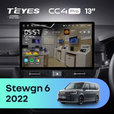 Штатная магнитола Teyes CC4 Pro 8/128 Honda Stepwgn 6 2022+ Правый руль (13")