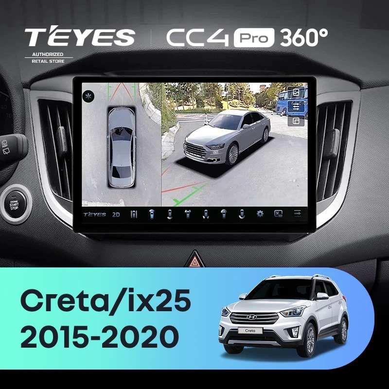 Штатная магнитола Teyes CC4 Pro 360 8/128 Hyundai Creta (2015-2020) (11")