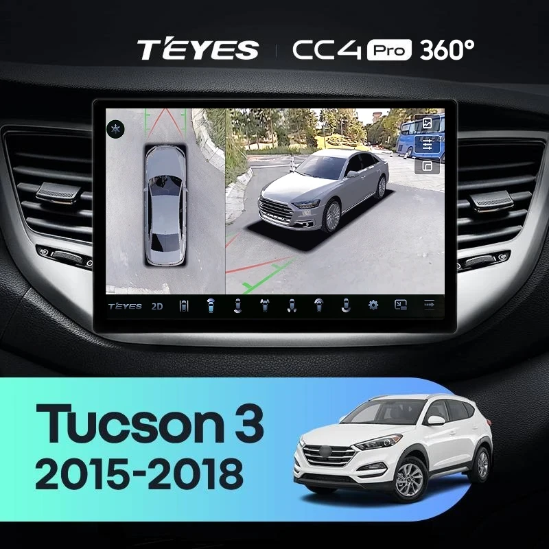 Штатная магнитола Teyes CC4 Pro 360 12/256 Hyundai Tucson 3 (2015-2018) Тип-A (13")