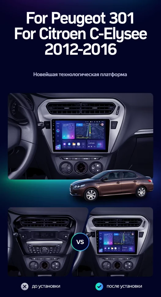 Штатная магнитола Teyes CC3 4/32 Citroen C-Elysee (2012-2016) F2