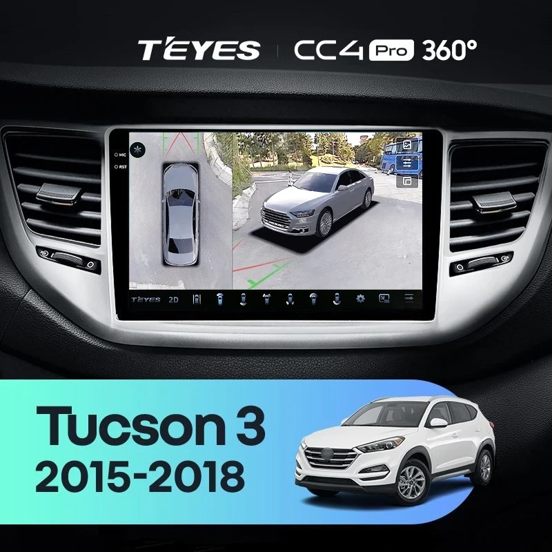 Штатная магнитола Teyes CC4 Pro 360 8/128 Hyundai Tucson 3 (2015-2018) Тип-B