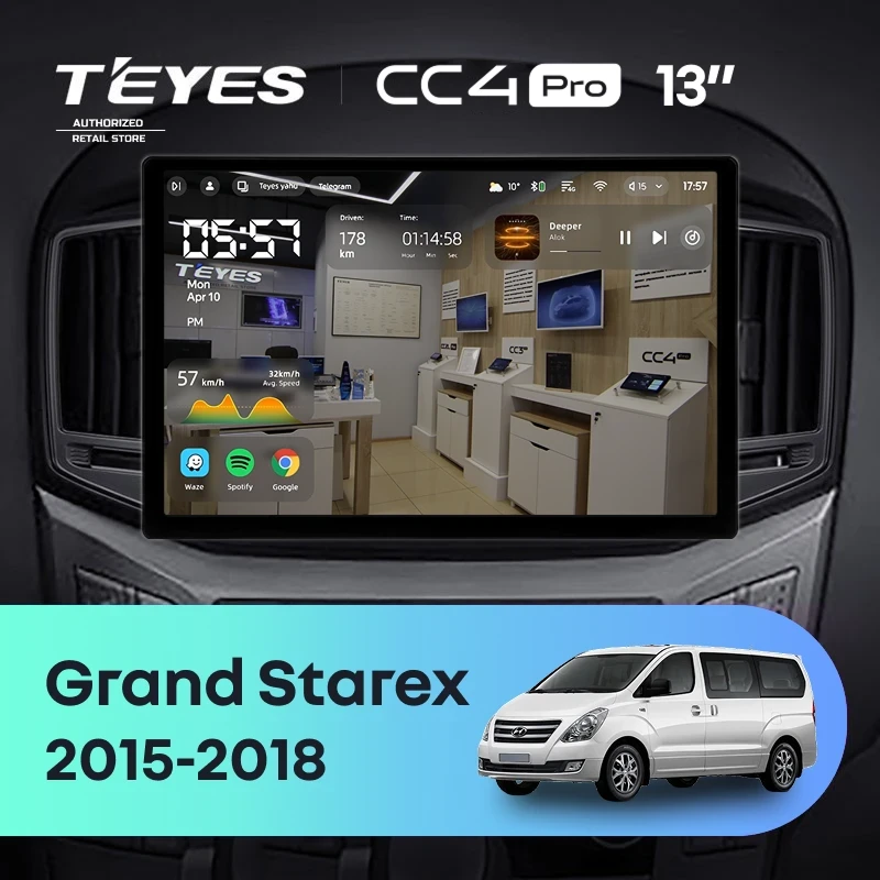 Штатная магнитола Teyes CC4 Pro 12/256 Hyundai Grand Starex (2015-2018) F2 (13")