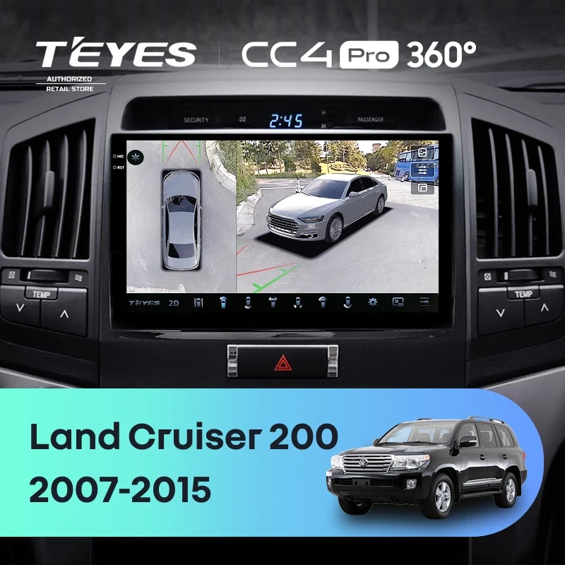 Штатная магнитола Teyes CC4 Pro 360 8/128 Toyota Land Cruiser 200 (2007-2015) F1