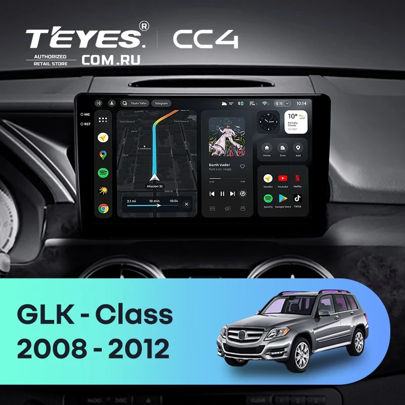Штатная магнитола Teyes CC4 6/64 Mercedes-Benz GLK-Class X204 (NTG 4.0) (2008-2012)