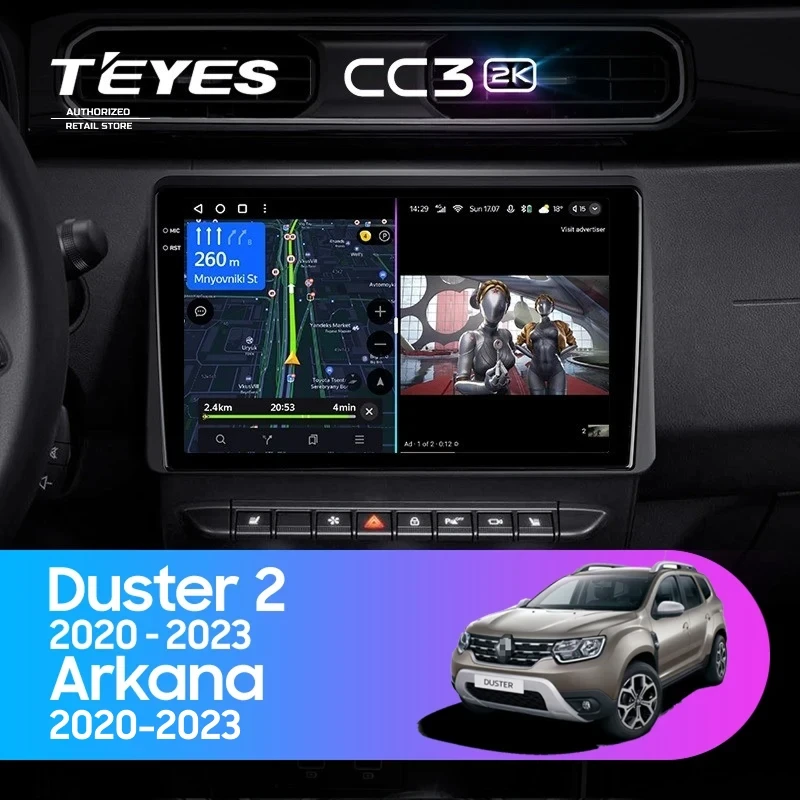 Штатная магнитола Teyes CC3 2K 360 6/128 Renault Arkana (2020-2023) F1