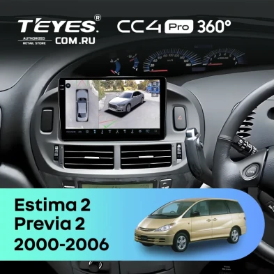 Штатная магнитола Teyes CC4 Pro 360 8/128 Toyota Estima 2 (2000-2006) Правый руль