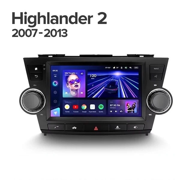 Штатная магнитола Teyes CC3 4/32 Toyota Highlander 2 XU40 (2007-2013) F3 9"