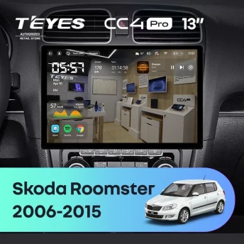 Штатная магнитола Teyes CC4 Pro 8/128 Skoda Roomster (2006-2015) (13")