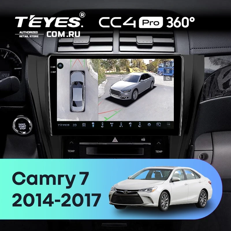 Штатная магнитола Teyes CC4 Pro 360 12/256 Toyota Camry 7 XV 50 55 (2014-2017) (черная) F2
