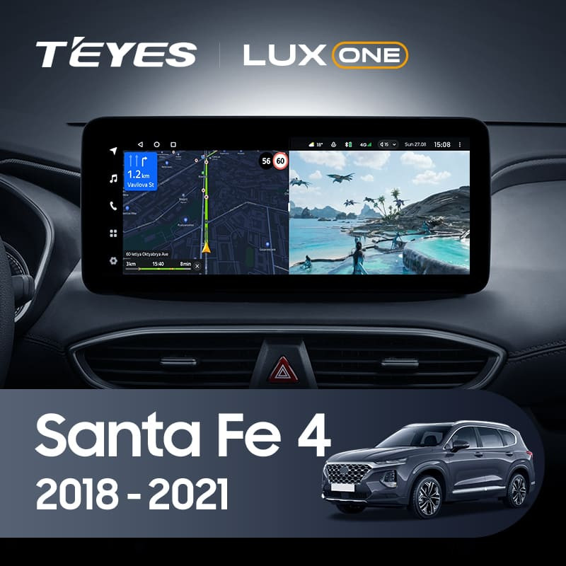 Штатная магнитола Teyes LUX ONE 4/64 Hyundai Santa Fe 4 (2018-2021)