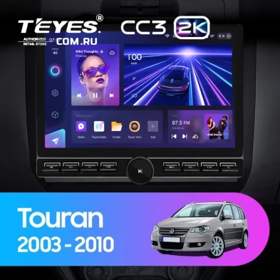 Штатная магнитола Teyes CC3 2K 6/128 Volkswagen Touran 1 (2003-2010) F2 (13" с кнопками)