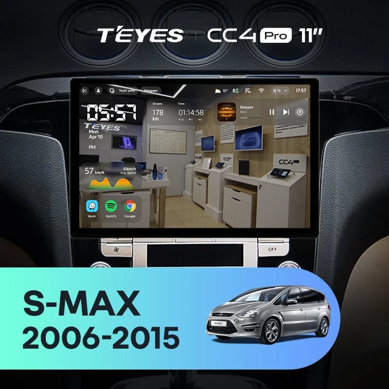 Штатная магнитола Teyes CC4 Pro 8/128 Ford S-MAX (2006-2015) F2 (11")