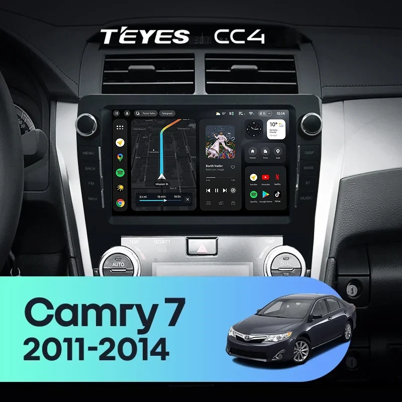 Штатная магнитола Teyes CC4 6/64 Toyota Camry 7 XV 50 55 (2011-2014) F3 с кнопками